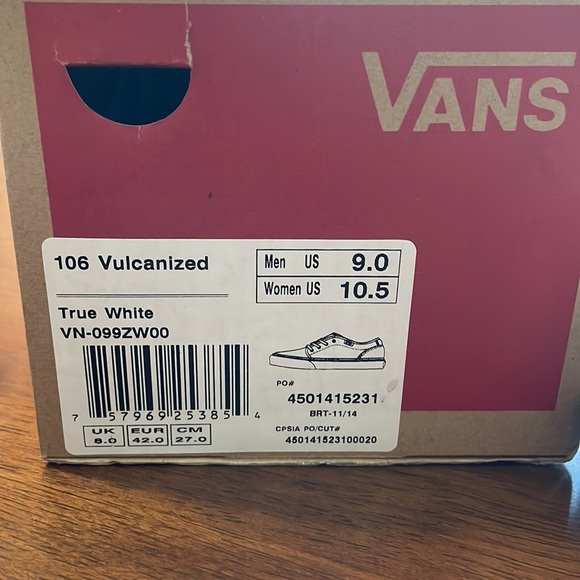 Custom painted new Vulcanized Vans white & blue Henna style - Picture 10 of 11